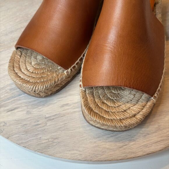 Rag & Bone Women's Espadrille Brown Leather Wedge Sandals US Size 7.5 EU 37.5 - Picture 6 of 12